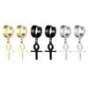 1 Pair Premium Stainless Steel Ankh Egyptian Cross Dangle Hinged Huggie Hoops Earrings Trendy Jewelry For Men Women Boy