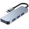 Tech-Protect V1 4in1 Usb-C Hub - 3X Usb-A 2.0 / Usb-A 3.0 - Gray