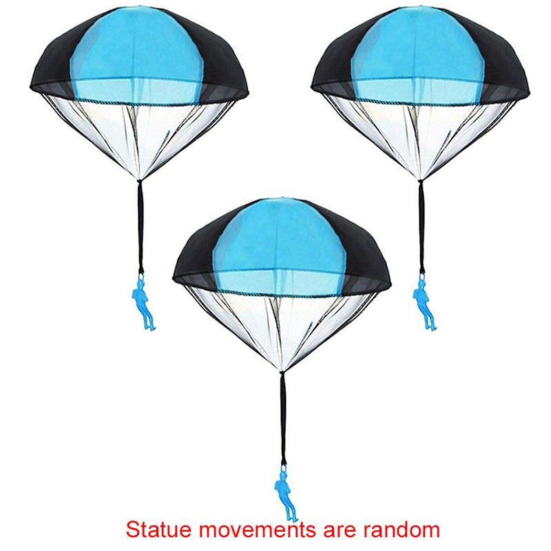 3PCS Hand Throwing Parachute 6 Colors Available Outdoor Interactive Sport Aerial Flying Parachute for Backyard Park Activity ZYF