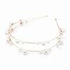 Natural Pearl Pearl Hair Band Double Layered Pearl Headband Versatile Bridal Hair Crown  For Girls