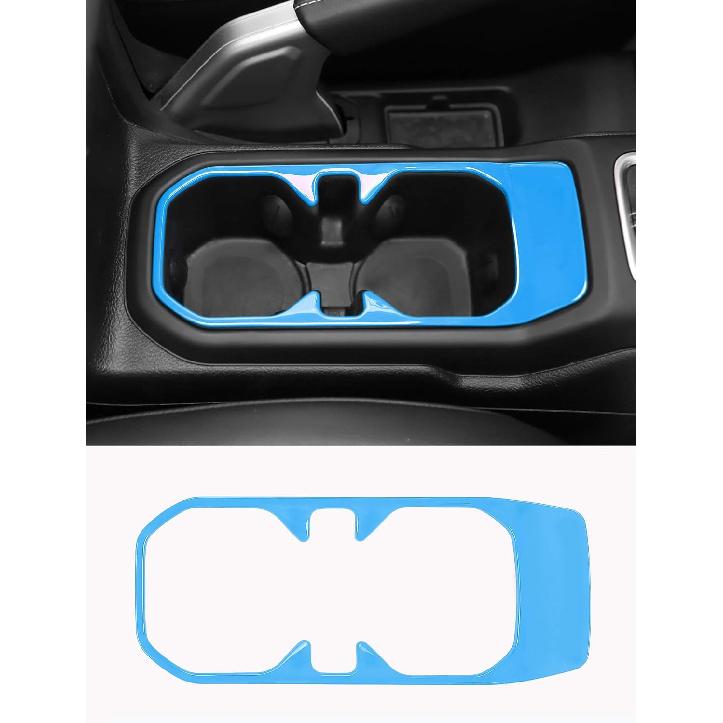 Savadicar Red Interior Accessories - Cup Holder Trim Cover for 2018-Present Jeep Wrangler JL JLU 4XE & Gladiator JT - Solid Color Interior Decor