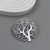 New Round Tree of Life Gold-plated Stainless Steel Brooch, Men's Suit Pin Black, High Quality Father Husband Gift Set