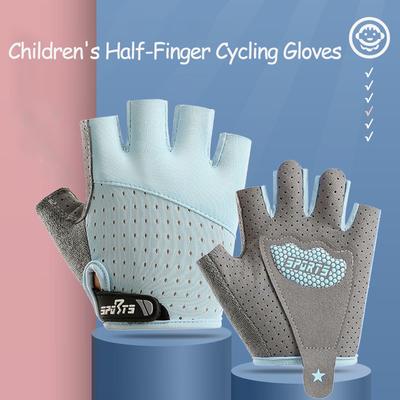 Kinder SportHandschuhe Atmungsaktiv Anti-Rutsch EisSeide Halbfinger FahrradHandschuhe Kinder Outdoor Sport Skateboarden FahrradHandschuhe