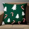 1 Pieces Christmas Green Pillows With Tree Candy Cane Polyester pillowcase, sofa decorative cushion cov Headboard Pillow