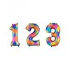 Aluminum Balloon - Rainbow Number - 63 X 88 Cm - Multicolored - Helium/air Inflatable