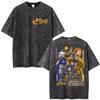 Anime The Seven Deadly Sins Escanor Vintage Washed T Shirt Men Women Harajuku High Quality Fashion Cotton Short Sleeve T-shirts