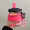 Pink Glass Straw Cup with Lid