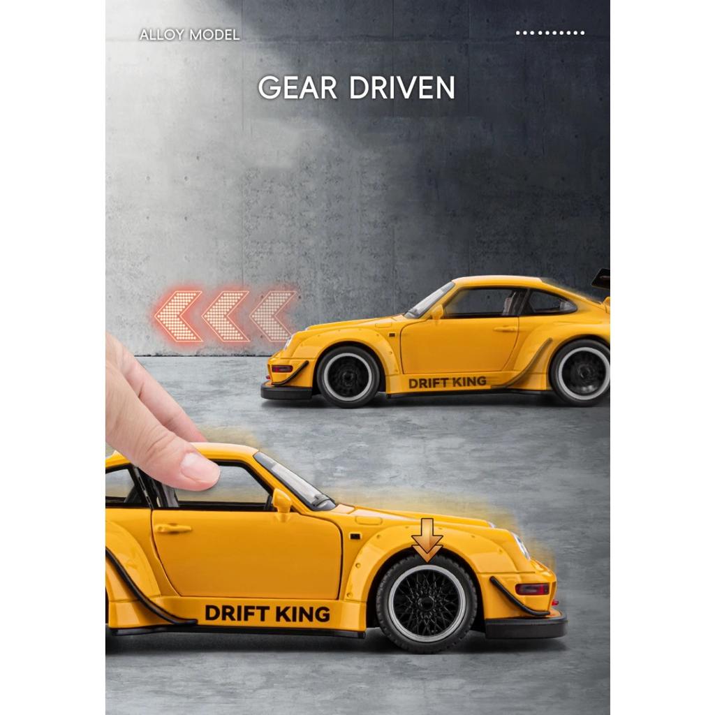 1/22 Porsche 993 RWB 911 Supercar Alloy Model Car Toy Diecasts Metal Casting Sound and Light Car Toys for Children Vehicle