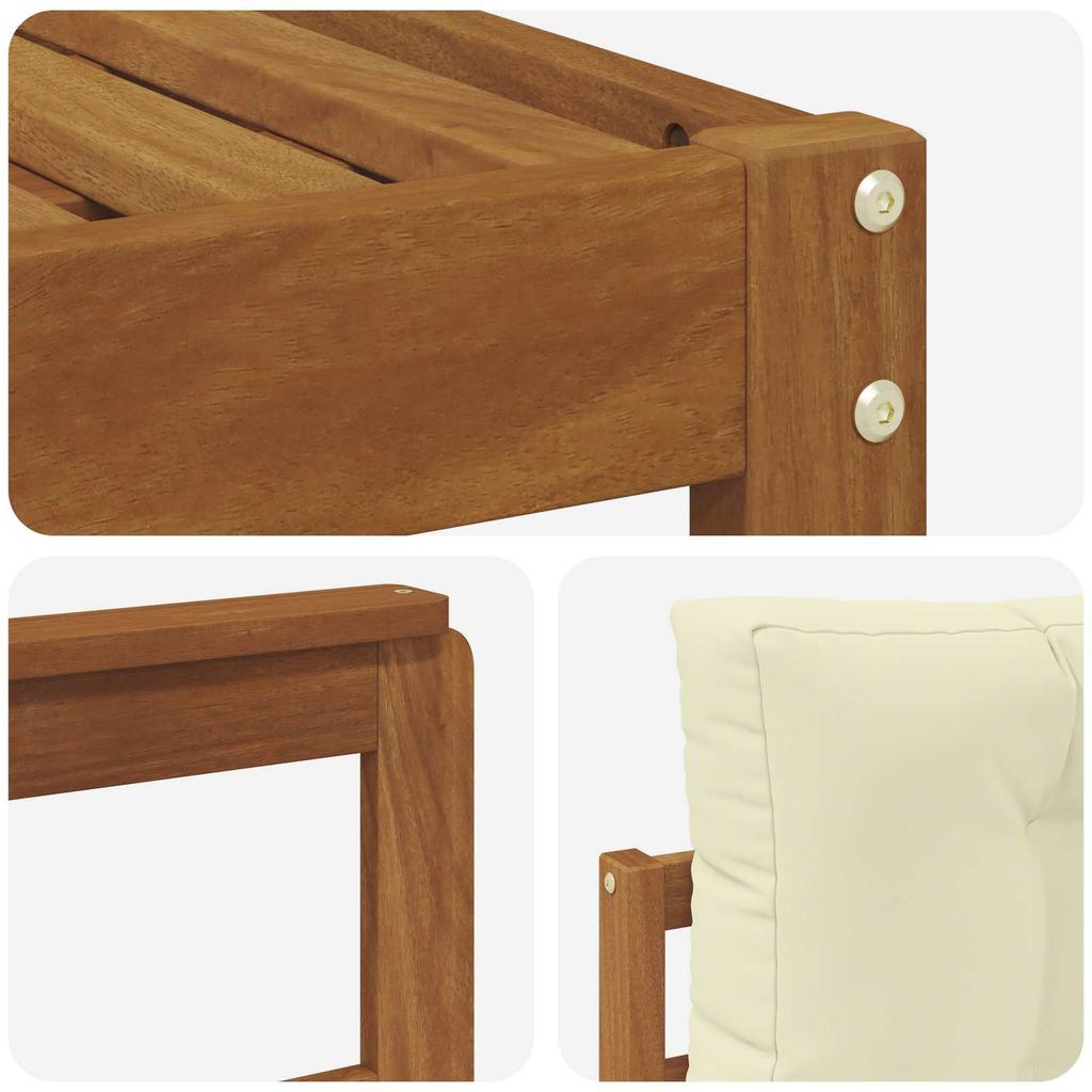 Outdoor Sofa Set with Cushions 5 pcs Natural and Cream