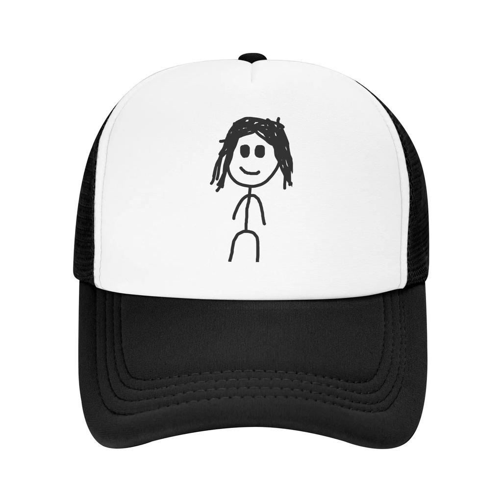 Stickman Shocked Funny Face Snapback Hat For Man Woman Breathable Cooling Mesh Side Sun Hats Caps Adjustable Fit