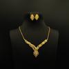 Style Accessories Earrings Necklace Set Women's Brass Gold Plated Necklace Earrings Set Fashion Jewelry