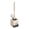 Toilet Brush and Holder, High-Density Nylon Brush Toilet Bowl Brush Set with Ergonomic Long Handle, Modern Bathroom