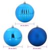 XXL Christmas Ornament Set 3 pcs Blue Plastic