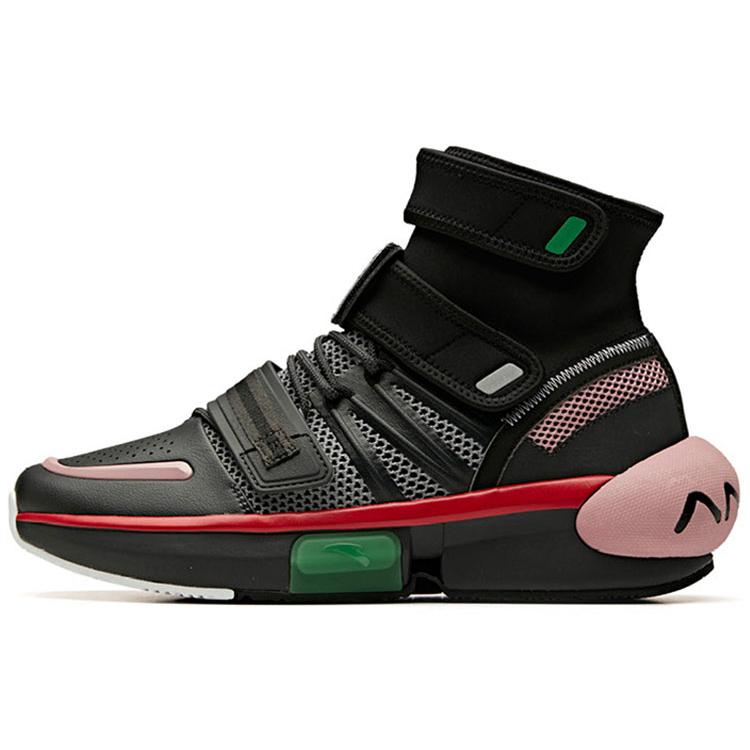 

new ANTA Basketball Shoes Men High Top Black/Pink/Green 41