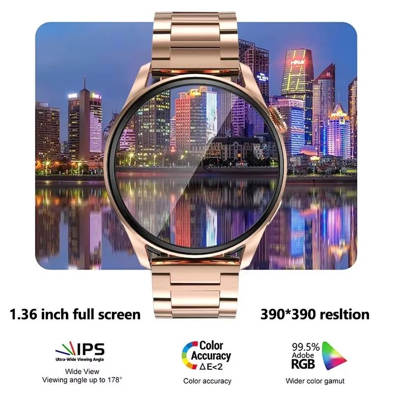 2025 New NFC GPS Smart Watch Women AMOLED Always On Display BT Call Heart Rate Blood Pressure Fitness Track Smartwatch 66*466 HD Screen