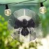 Metal Wind Spinner Outdoor Decor 2D Raven Design Hanging Wind Chime for Garden Patio Yard No Electricity Needed Durable Weather Resistant