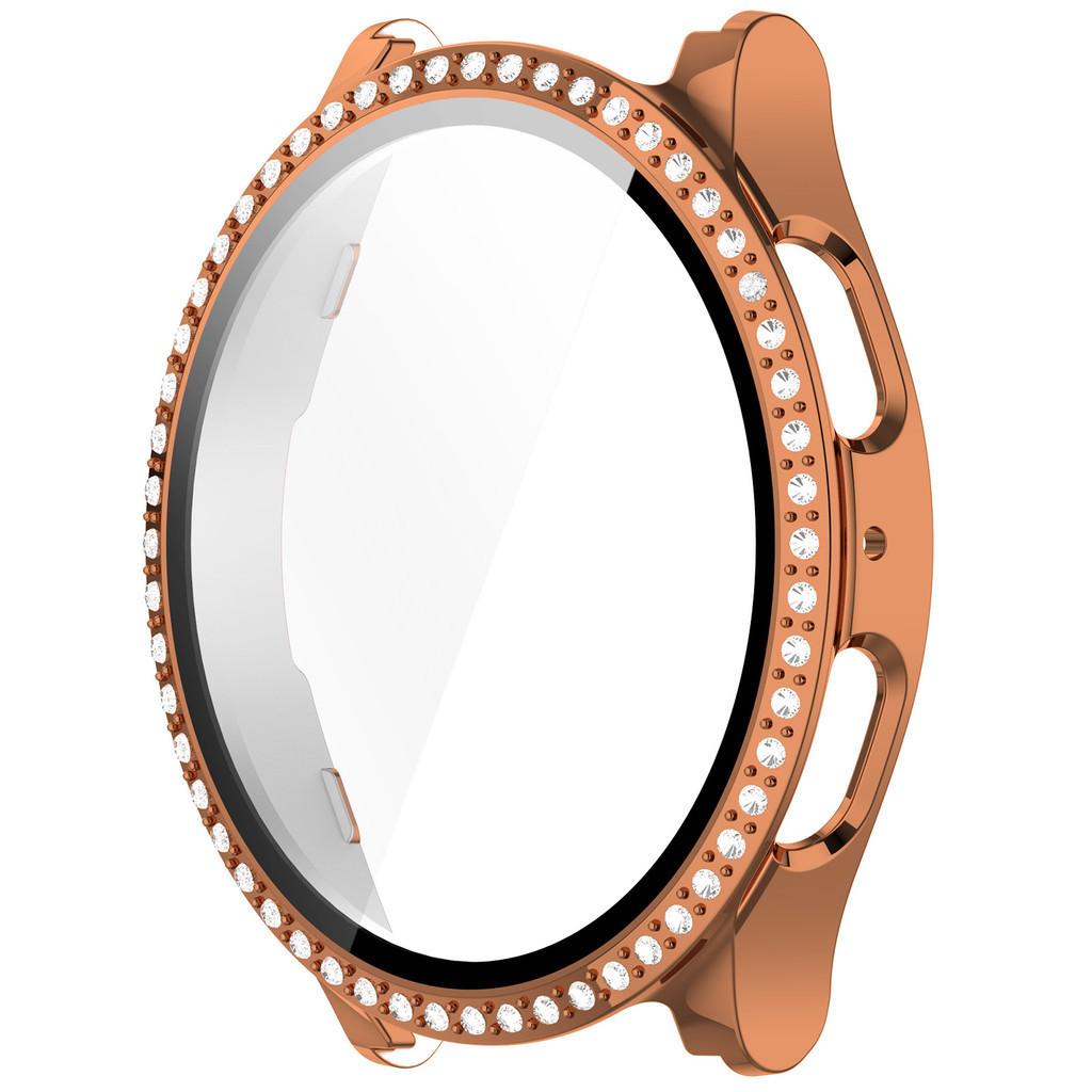 

Чехол для ПК + стекло для Samsung Galaxy Watch 7 44 мм 40 мм Аксессуары с бриллиантовым блеском Защитный чехол для Watch 7 Shell Cover for Watch 7 44mm розового золота
