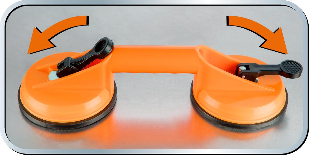 Double glass suction cup, 80 kg