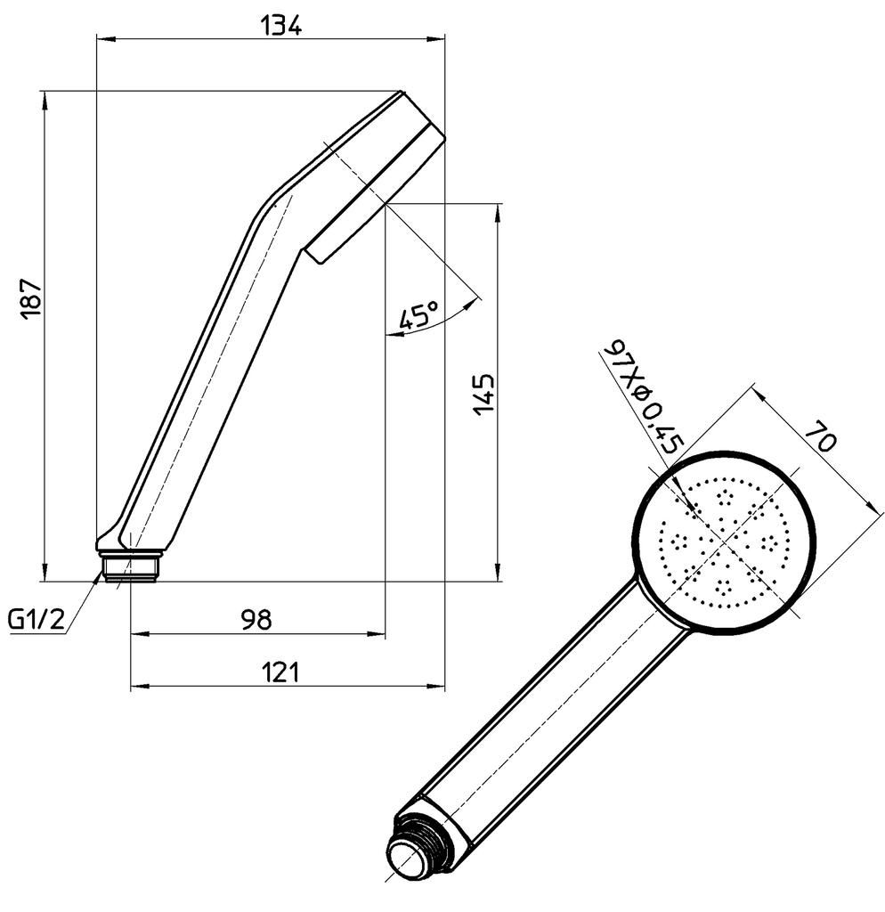 Společnost SANEI Sanei Faucet Sprchová voda s přední zadní částí černá (dřívější název Manufacturing) hlava, 30% úspora, adaptér, lehký, pokovený,