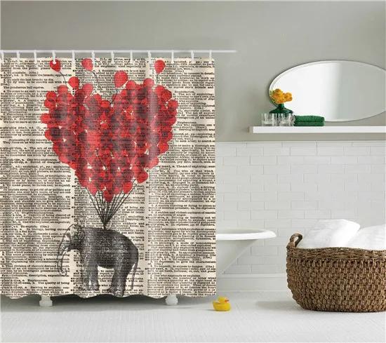 Elephant Octopus Owl Deer Horse Zebra Animals Printed Shower Curtains Bathroom Curtain With Hooks 180X180Cm