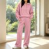 Women's Casual Hooded Sweatshirt and Sweatpants Set with Pockets - Comfy Outfit for Fall Winter