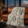 Creative U.S. Money Blanket, Single-Sided Thickened Polyester Throw Blanket, Soft Warm Nap Blanket for Sofa Bed Couch