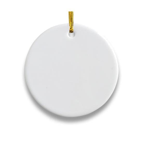 

Сублимационный пустой керамический орнамент, белый фарфор, круглый орнамент со шнурком для рукоделия, рождественская елка, домашний декор белый