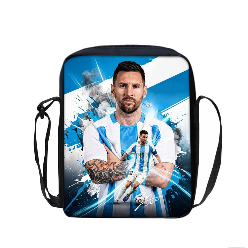 M-Messi Printed Shoulder Messenger Bag Handbag Football Star School Bags Phone Bag Football Sports Shopping Bag Best Gift
