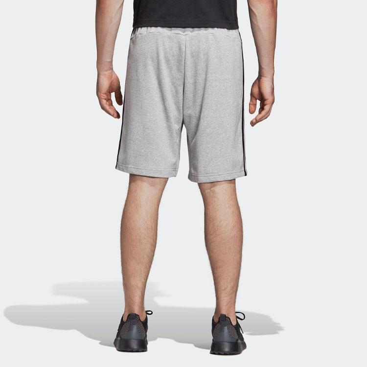 Men's adidas Stripe Logo Training Knit Casual Sports Shorts Gray DU7831