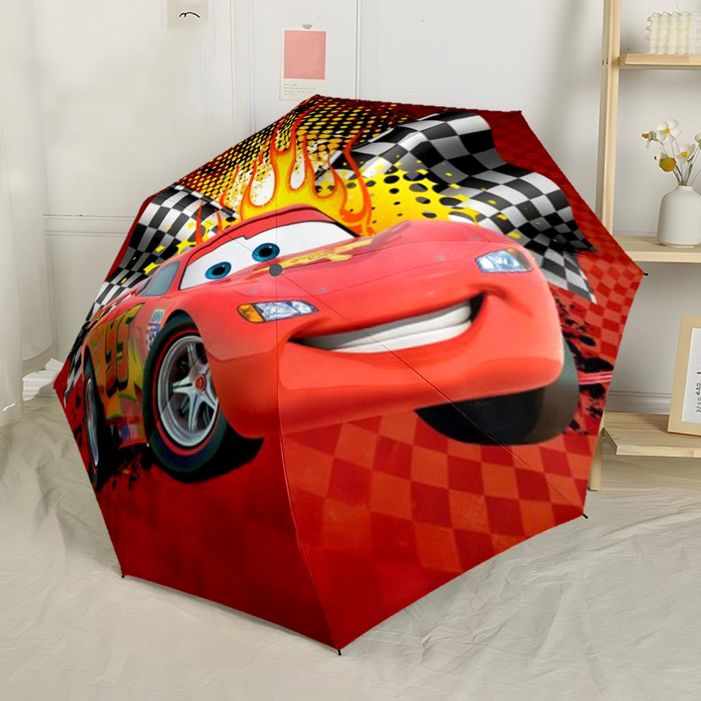 Lightning Mcqueen Renngeist Tragbarer Automatischer Regenschirm Kompakt 8-Rippen Leicht Leicht Ganzjahres-Reise-Outdoor-Zubehör