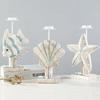 Mediterranean Style Fish-shaped Candlestick Handicraft Gifts Wooden Starfish Candlestick Display Rack Home Desktop Decoration