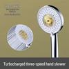 Compact Twin-Turbine Booster Shower Head with Dual Propellers
