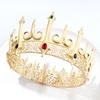 Baroque Vintage Royal King Crowns For Men Full Round Sliver Big Gold Tiaras And Crowns Prom Party Costume Hair Accessories Men