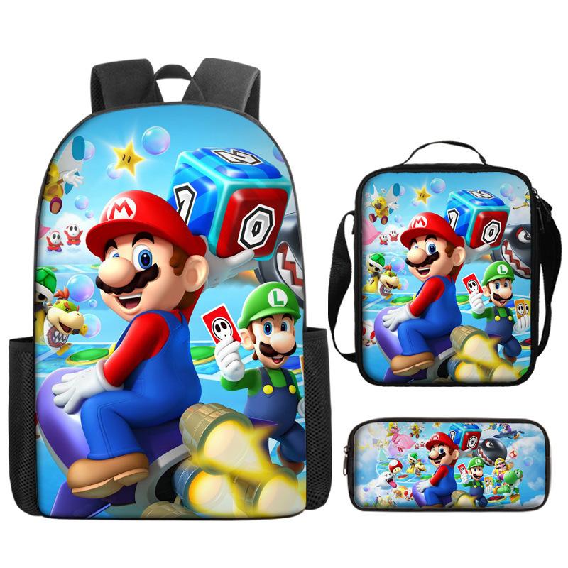 Mario, Primary And Secondary School Schoolbag, Children'S Backpack, Cartoon Satchel.