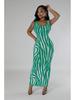 TD2768 Zebra Print Elegant Backless Two-Way Summer Dress for Women
