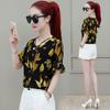 Floral Printing Chiffon Shirt Women's Short Sleeves Blouse Summer New Korean Loose Fashion Bottoming Top M-4XL