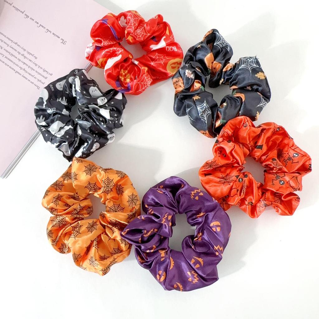 Hot-Selling Halloween Pumpkin Skull Hair Tie: Spooky Festival Hair Accessory
