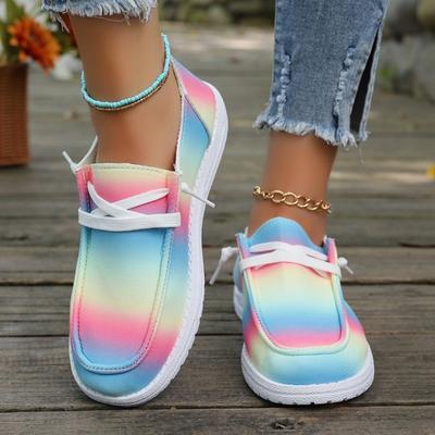 Mode Trendy Enkele Schoenen voor Dames 2024 Nieuw Kleurverloop Kleurblokkering Lichtgewicht Casual Sportschoenen Grote Maat Lage Top Enkele Schoenen