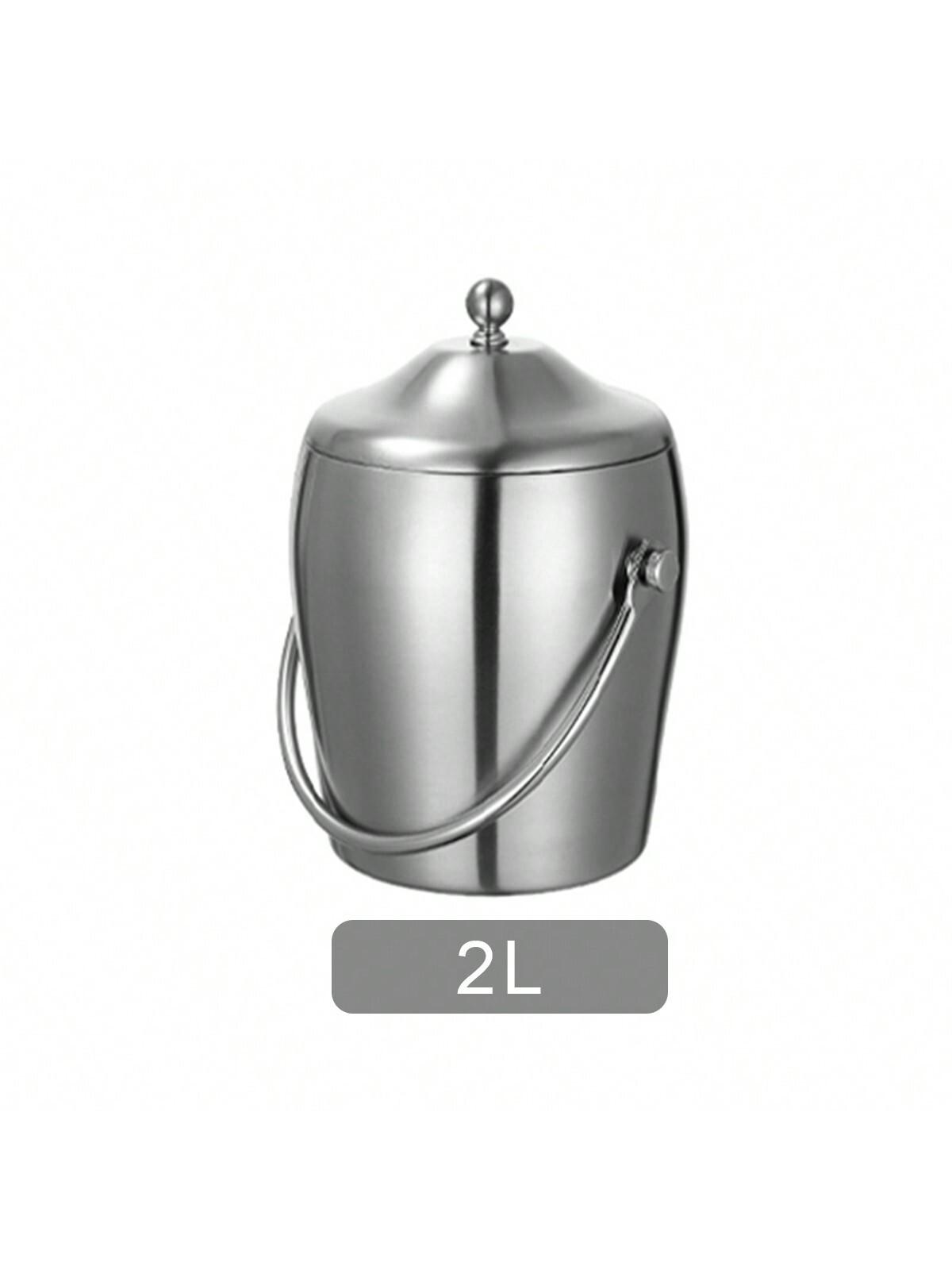 

Ведро для льда Leeseph с двойными стенками из нержавеющей стали, изолированное, для напитков, охладитель для винных бутылок для домашнего бара, пива, шампанского, вина