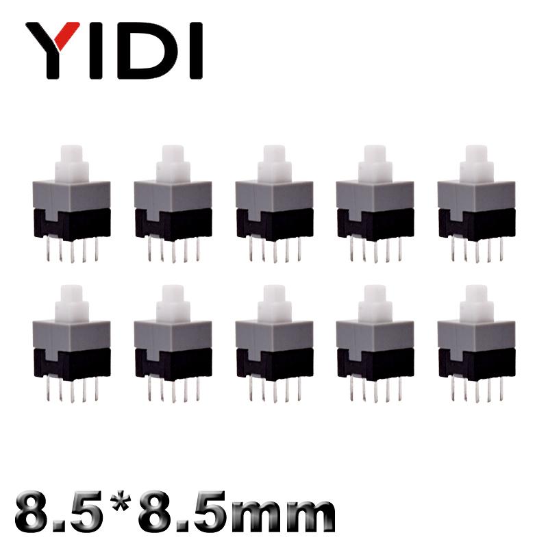10pcs PCB Tact Tactile Micro Mini Latching Push Button On Off Self Lock UnLock Switch DIP 6 Pin Cap 5.8*5.8/7*7/8*8/8.5*8.5mm