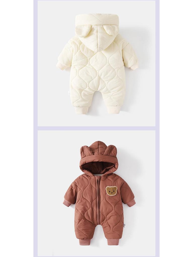 Baby Winter Jumpsuit: Warm Fleece-Lined Outerwear for Boys & Girls