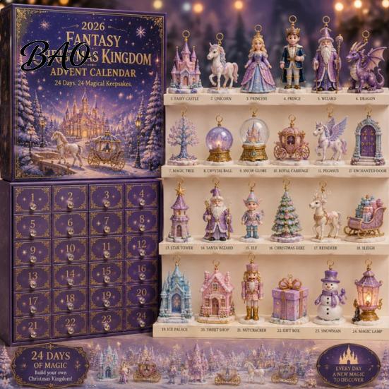 Festive Decoration for Home 2026 Nutcracker Advent Calendar, 24-Day Acrylic Ornament Set with Classic Party Favors Children Soldier Figures, Christmas