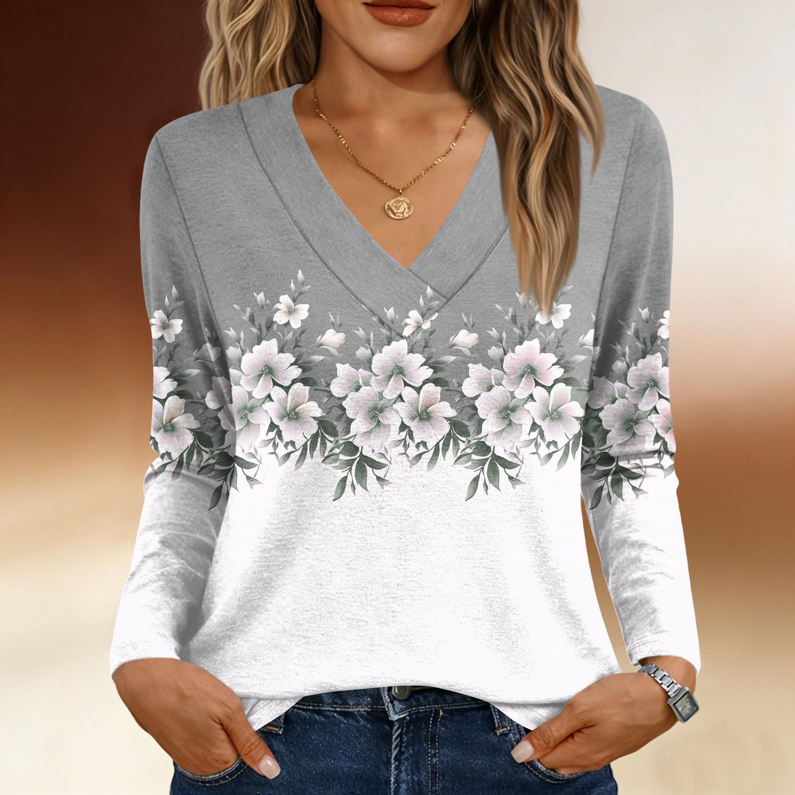 

Рубашки с длинным рукавом для женщин, милые футболки с графическим принтом, блузки, повседневные базовые топы больших размеров, пуловеры XXXXXL