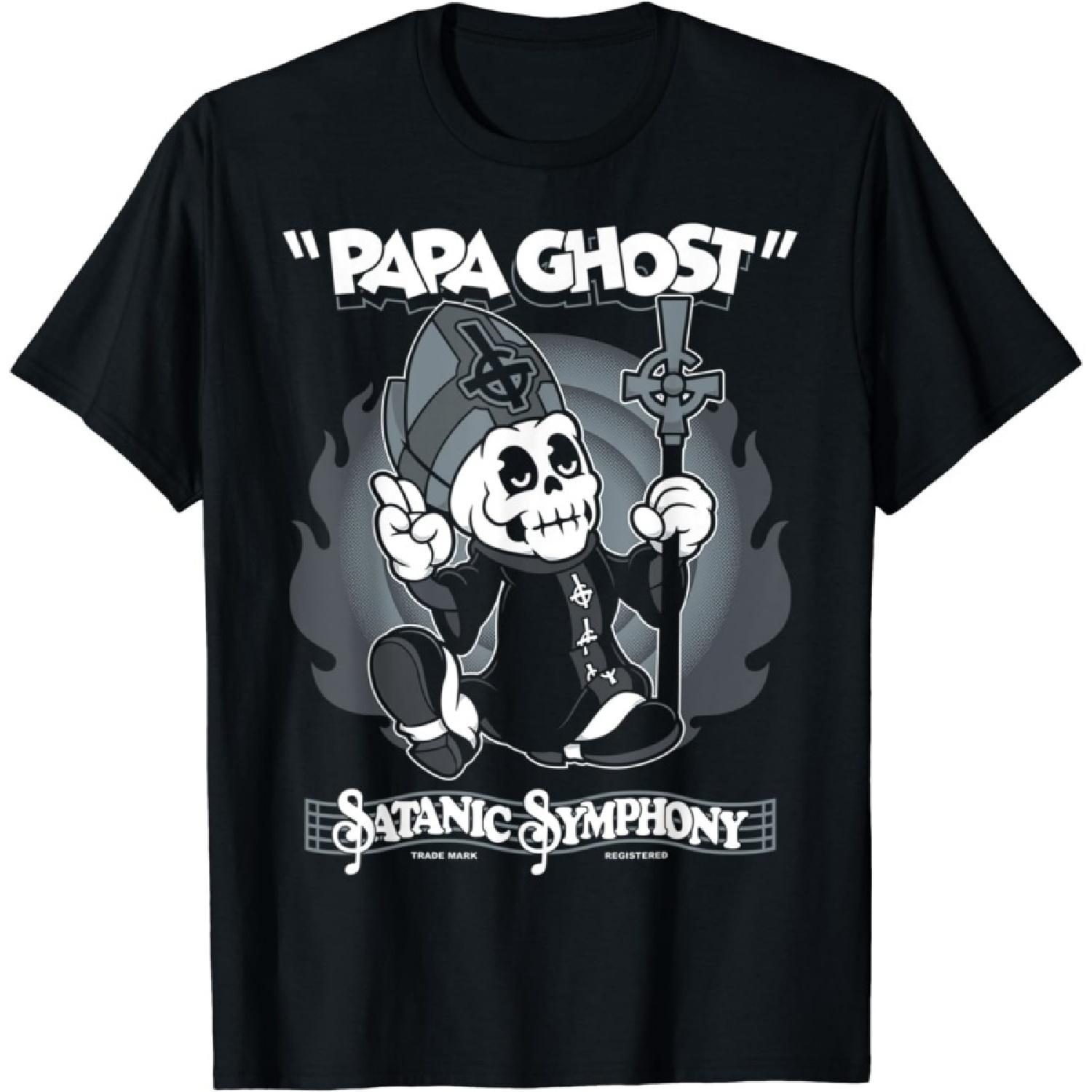 

AspeAr Papa Ghost - Vintage Cartoon Satanic Symphony Creepy Cute T-Shirt XXXXXL чорний