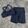 JYL Solid Soft Tight Shorts Cross Back Sports Fitness Yoga Set