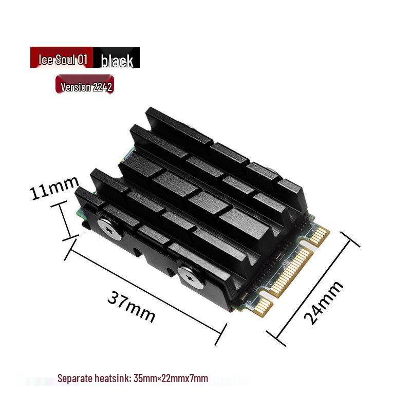 

Продуваемый радиатор для M.2 2242 SSD: Охлаждающий жилет для NVMe твердотельного накопителя чёрный