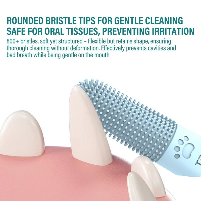 Cepillo de Dientes para Perros de Silicona Suave Cepillo de Dedo 360° para Perros Gatos Cepillo de Dedo Duradero para Mascotas Herramienta de Limpieza Dental para Todas las Razas
