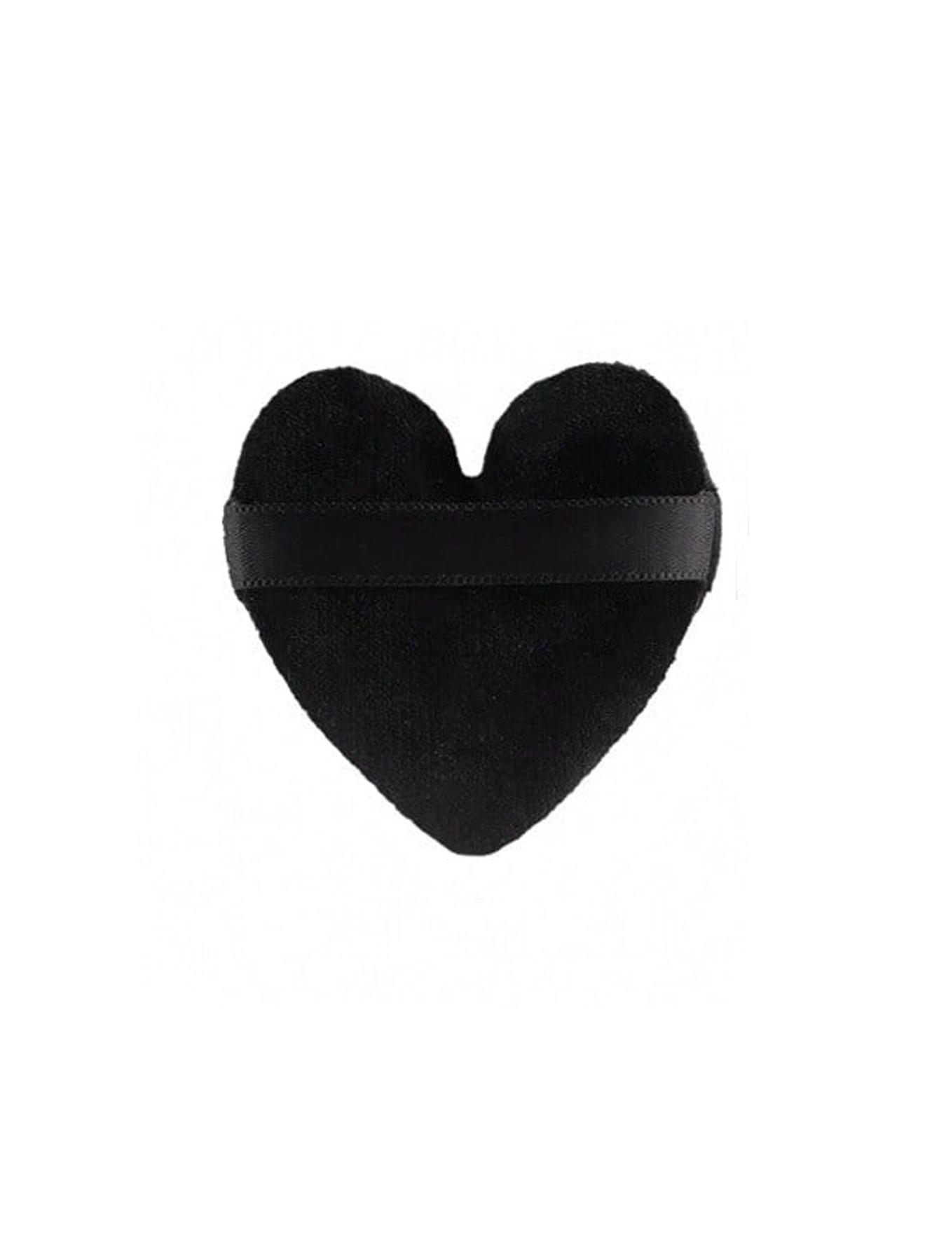 

1 Pcs Loose Powder Puff, Face Soft Heart Shape Puff Blender Beauty Makeup Tool Short Plush чорний
