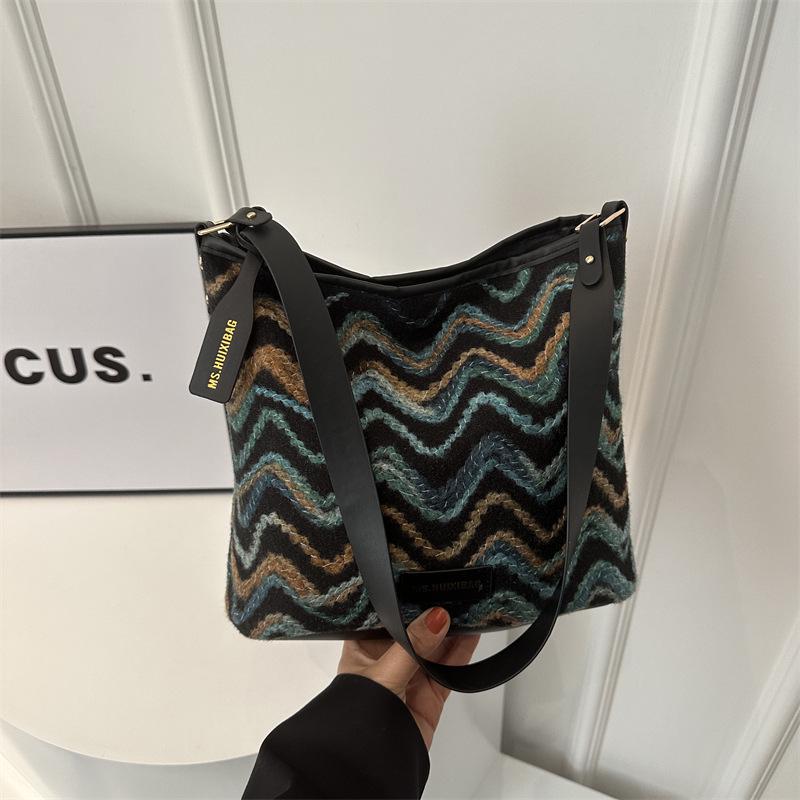 2024 Damen Bohemian Tweed Bucket Bag - Vielseitige, modische Schultertasche mit großem Fassungsvermögen für den Frühling