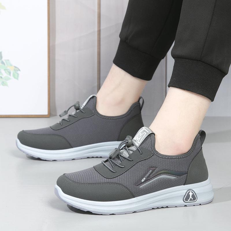 Stepping shoes men's 2024 spring new men's casual single shoes soft sole breathable middle-aged and elderly dad shoes
